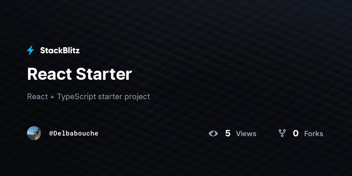React Starter - StackBlitz