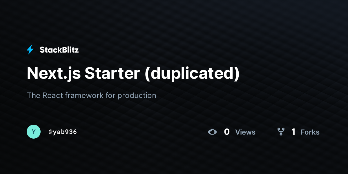 Next.js Starter (duplicated) - StackBlitz