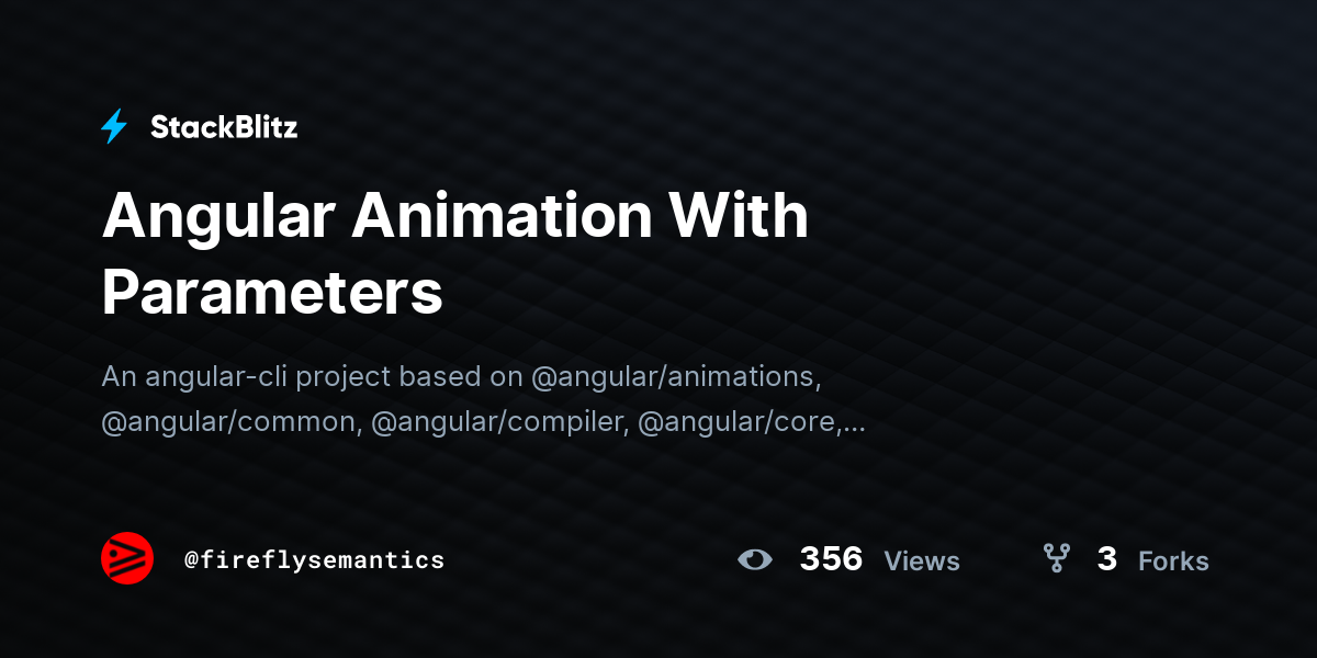 Angular Animation With Parameters - StackBlitz