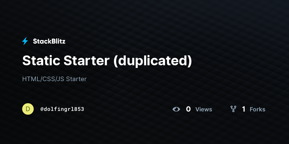 Static Starter (duplicated) - StackBlitz
