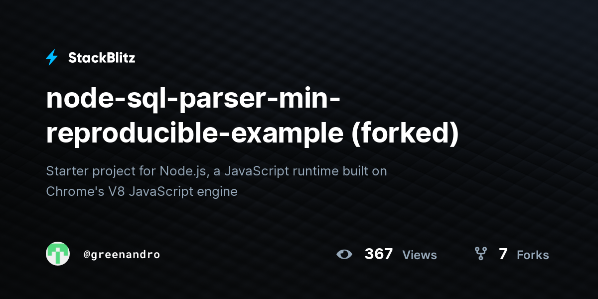 node-sql-parser-min-reproducible-example (forked) - StackBlitz