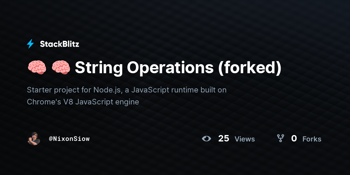 🧠 🧠 String Operations (forked) - StackBlitz