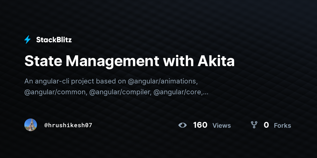 State Management with Akita - StackBlitz
