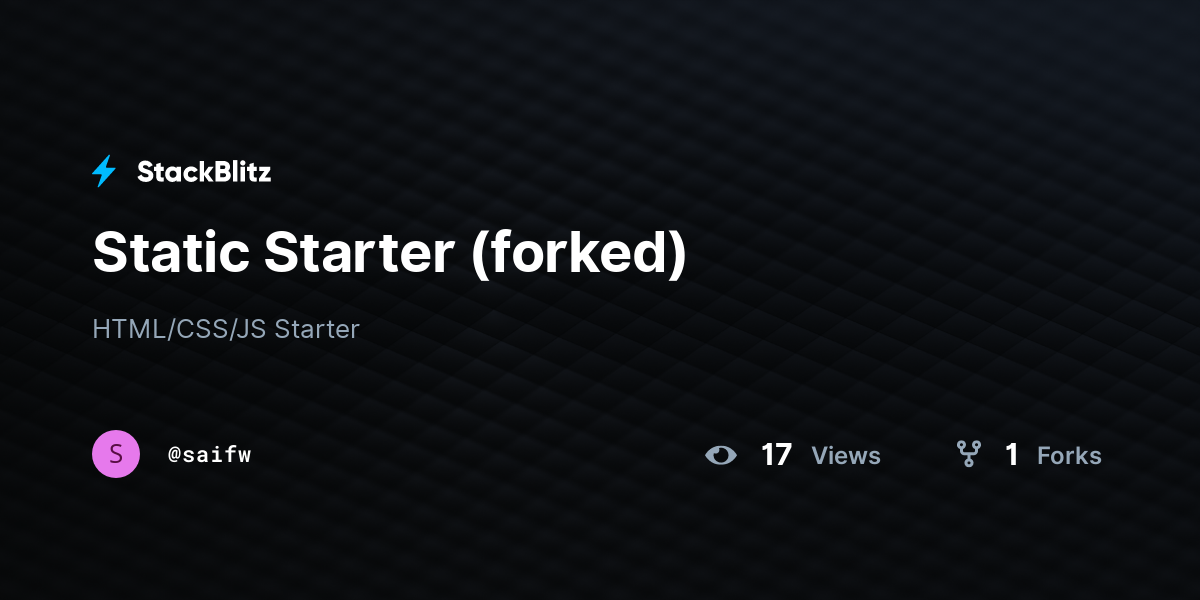 Static Starter (forked) - StackBlitz