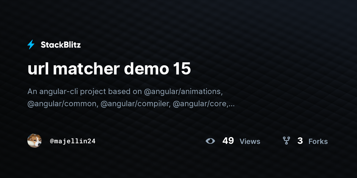 url matcher demo 15 - StackBlitz