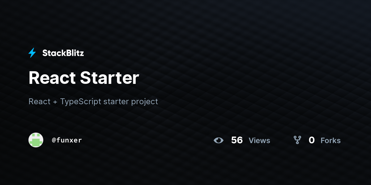React Starter - StackBlitz