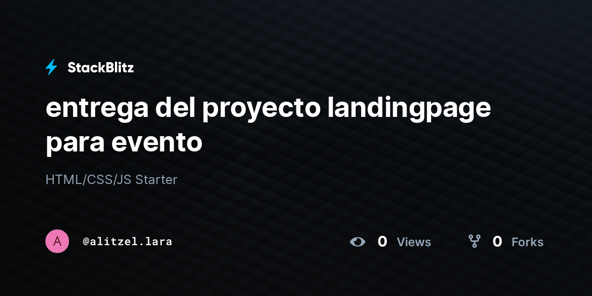 entrega del proyecto landingpage para evento - StackBlitz