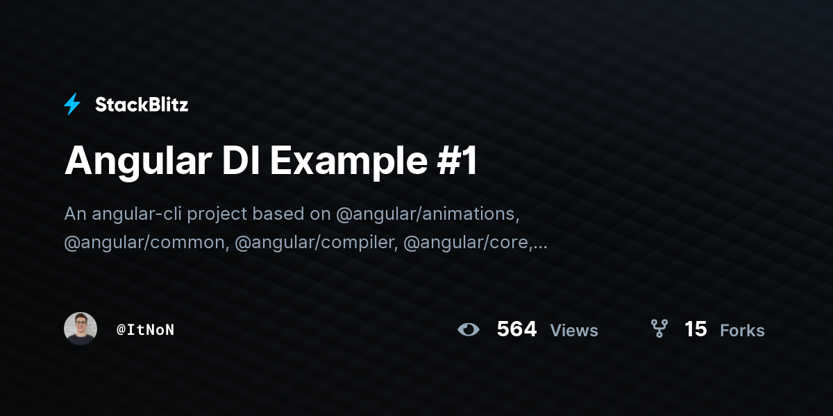Angular DI Example #1 - StackBlitz