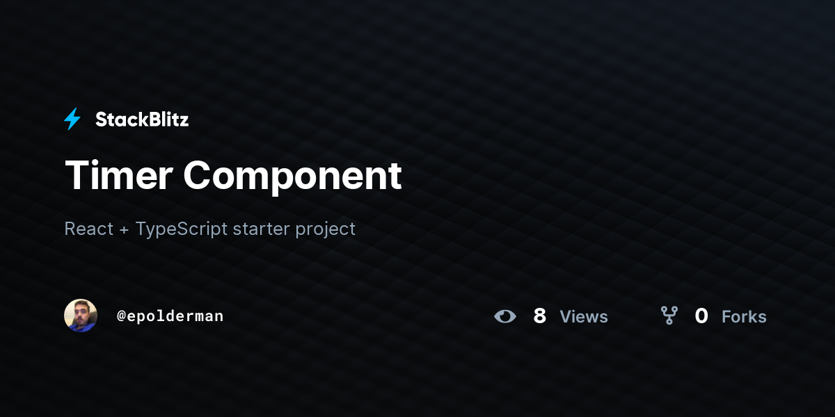 Timer Component - StackBlitz