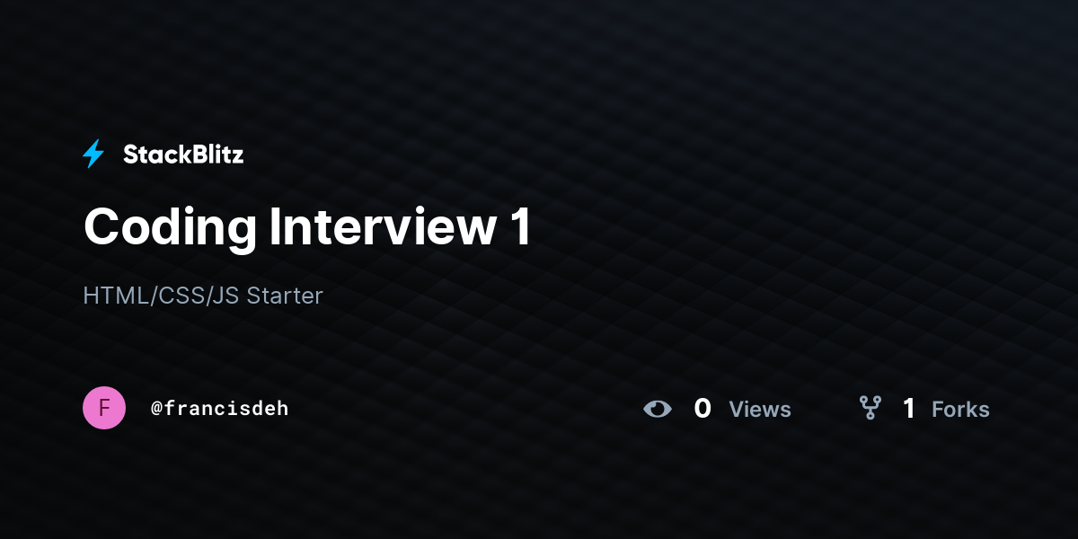 Coding Interview 1 - StackBlitz