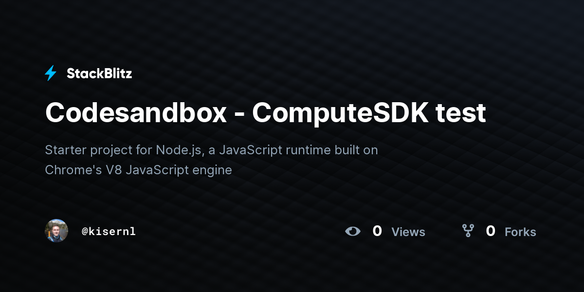 Codesandbox - ComputeSDK test - StackBlitz