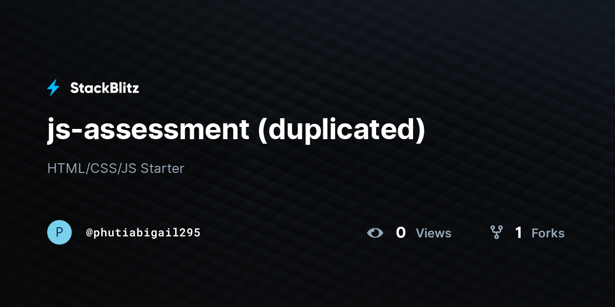 js-assessment (duplicated) - StackBlitz