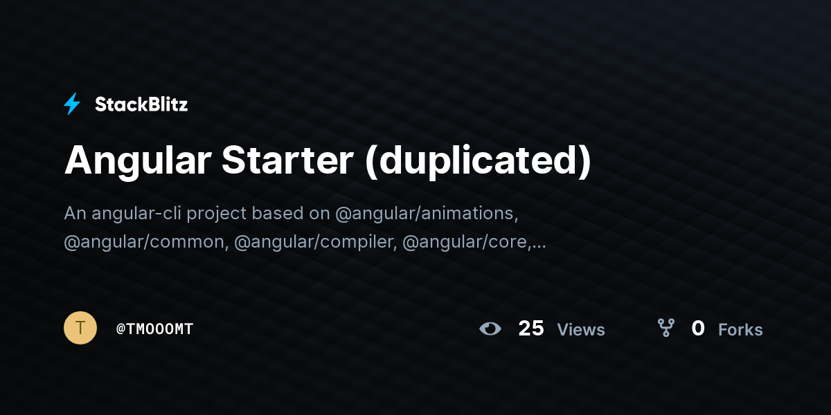 Angular Starter (duplicated) - StackBlitz