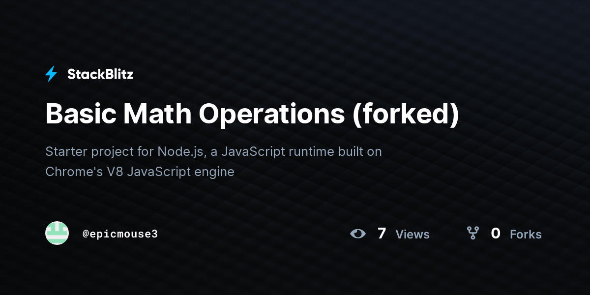 Basic Math Operations (forked) - StackBlitz