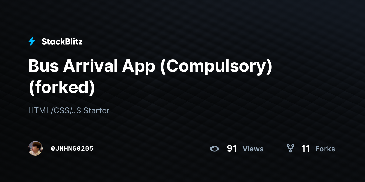 Bus Arrival App (Compulsory) (forked) - StackBlitz