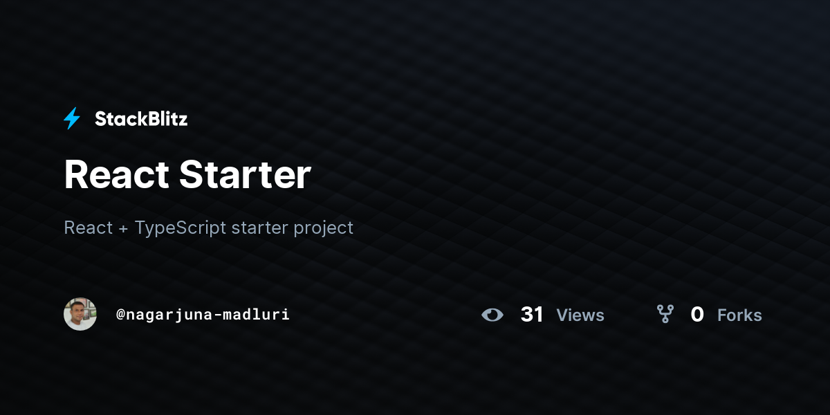 React Starter - StackBlitz