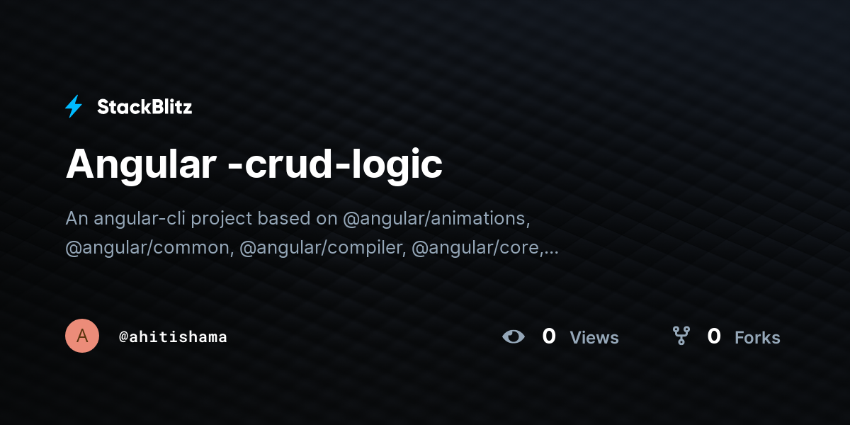 Angular -crud-logic - StackBlitz