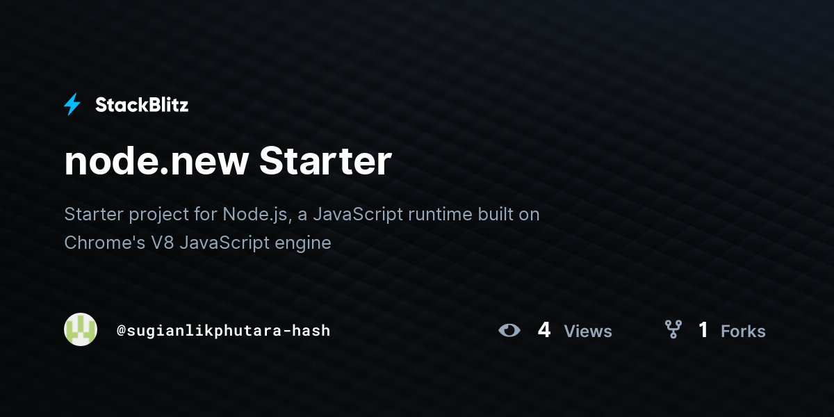 node.new Starter - StackBlitz