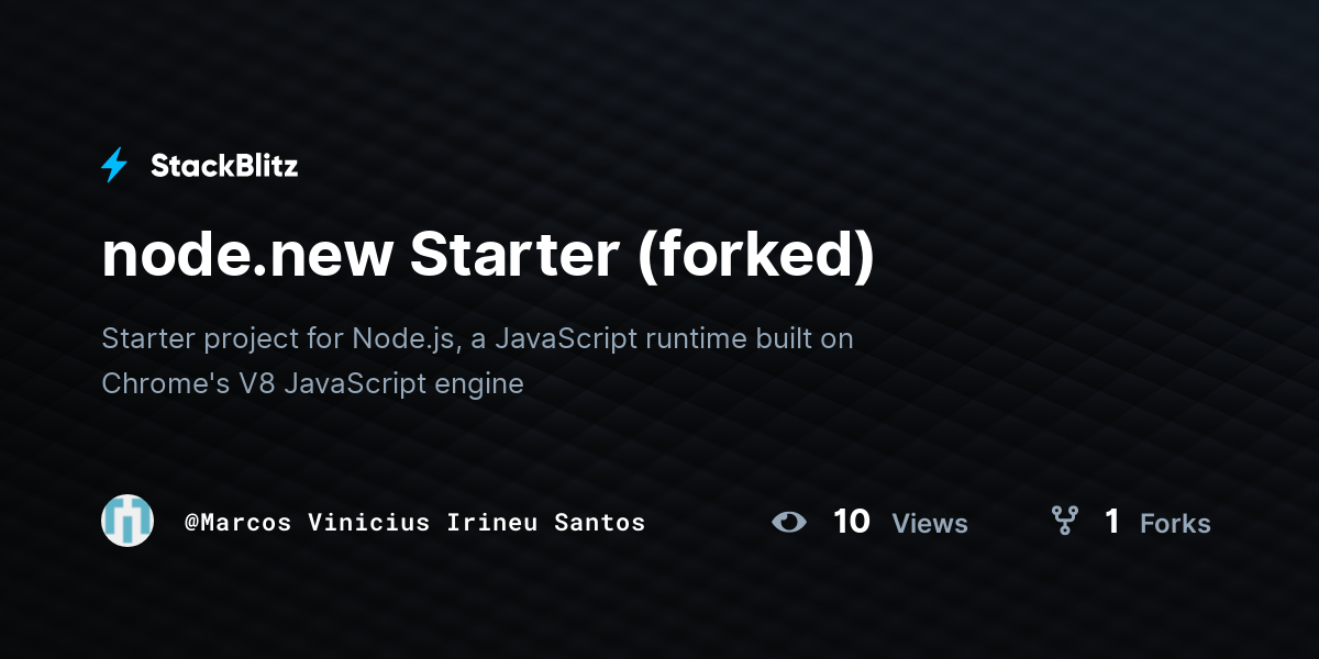 node.new Starter (forked) - StackBlitz