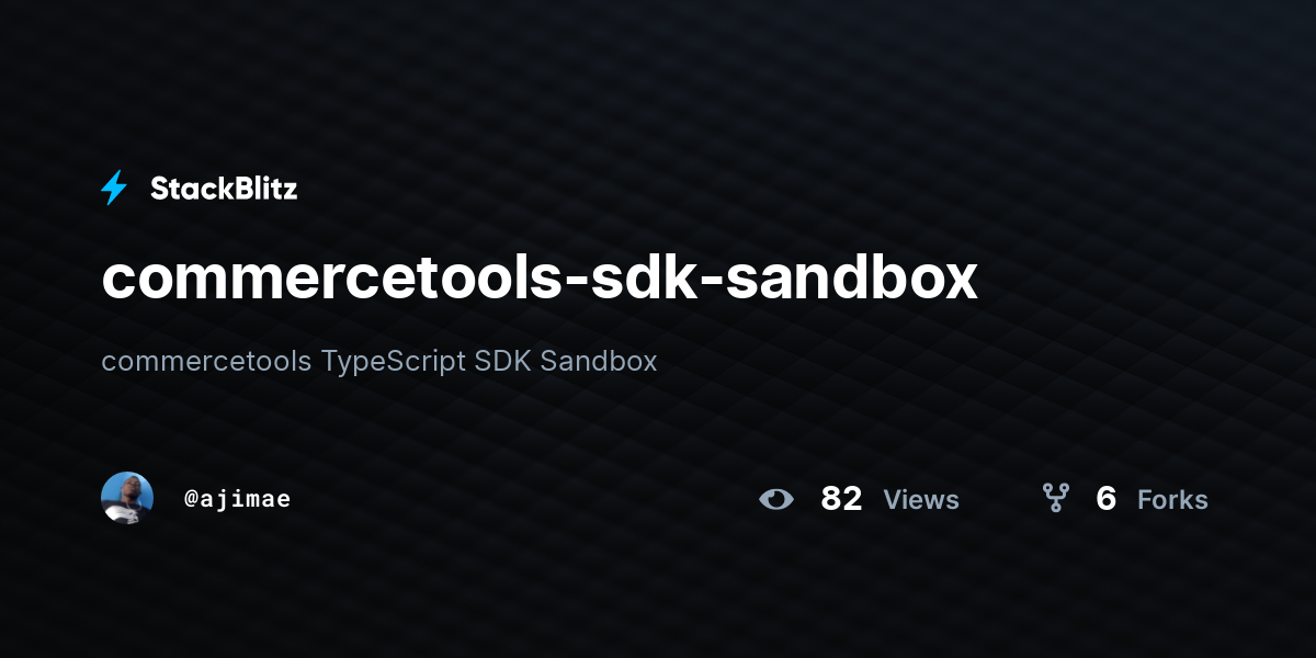 commercetools-sdk-sandbox - StackBlitz
