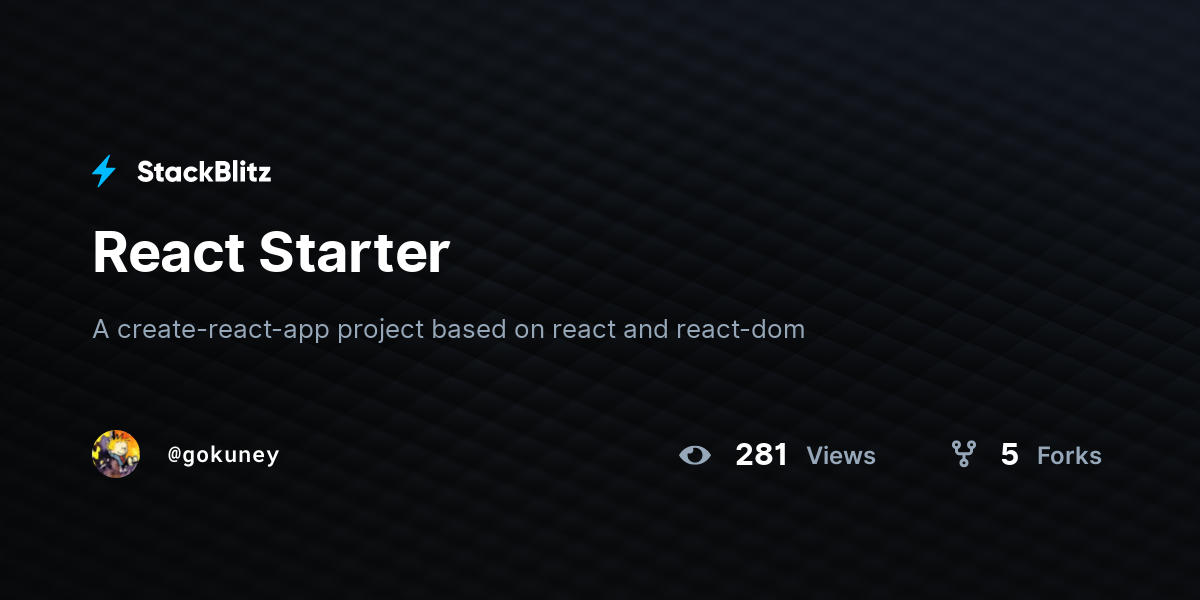 React Starter - StackBlitz