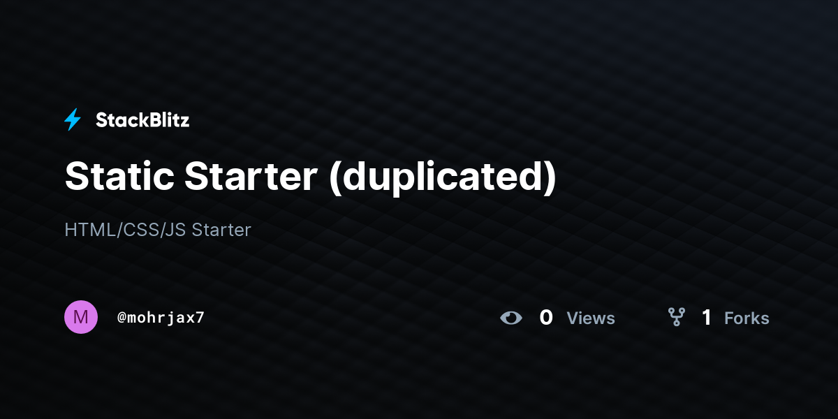 Static Starter (duplicated) - StackBlitz