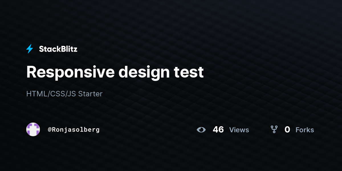 Responsive design test - StackBlitz