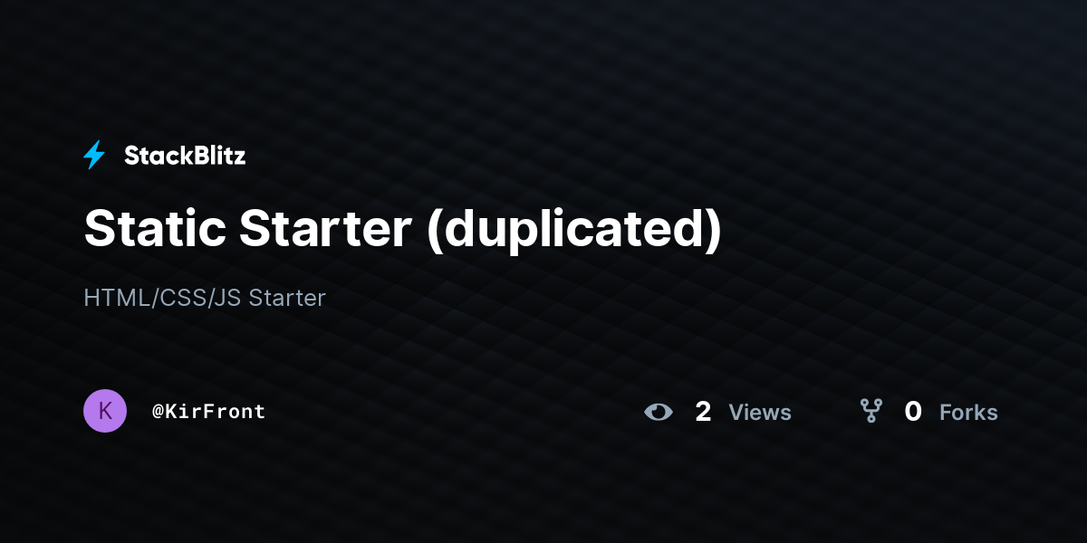 Static Starter (duplicated) - StackBlitz