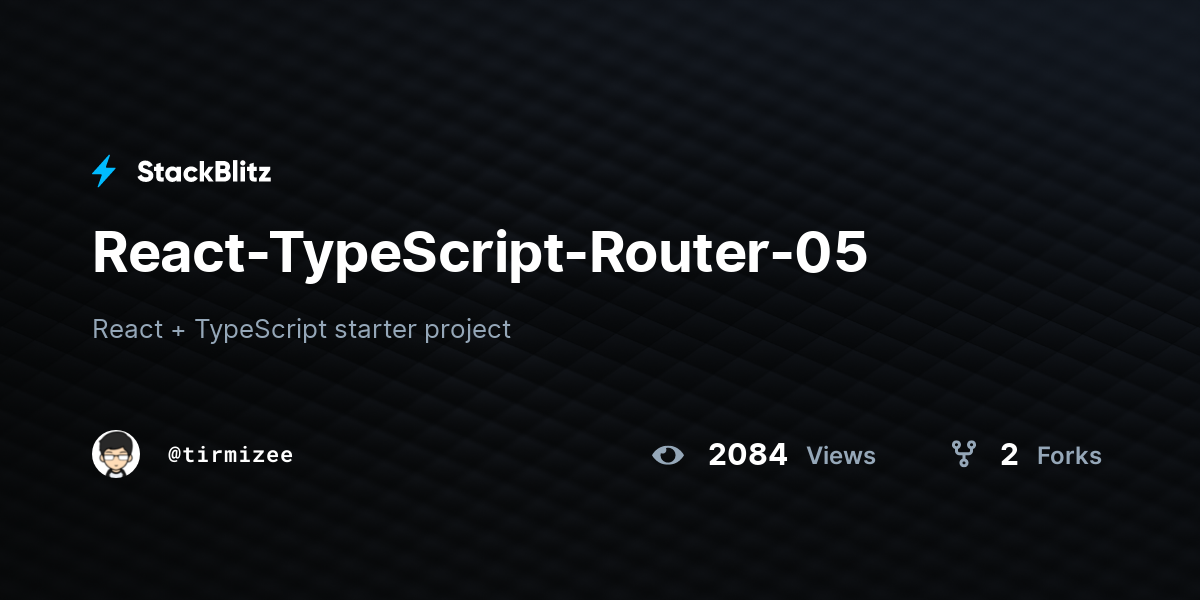 React-TypeScript-Router-05 - StackBlitz