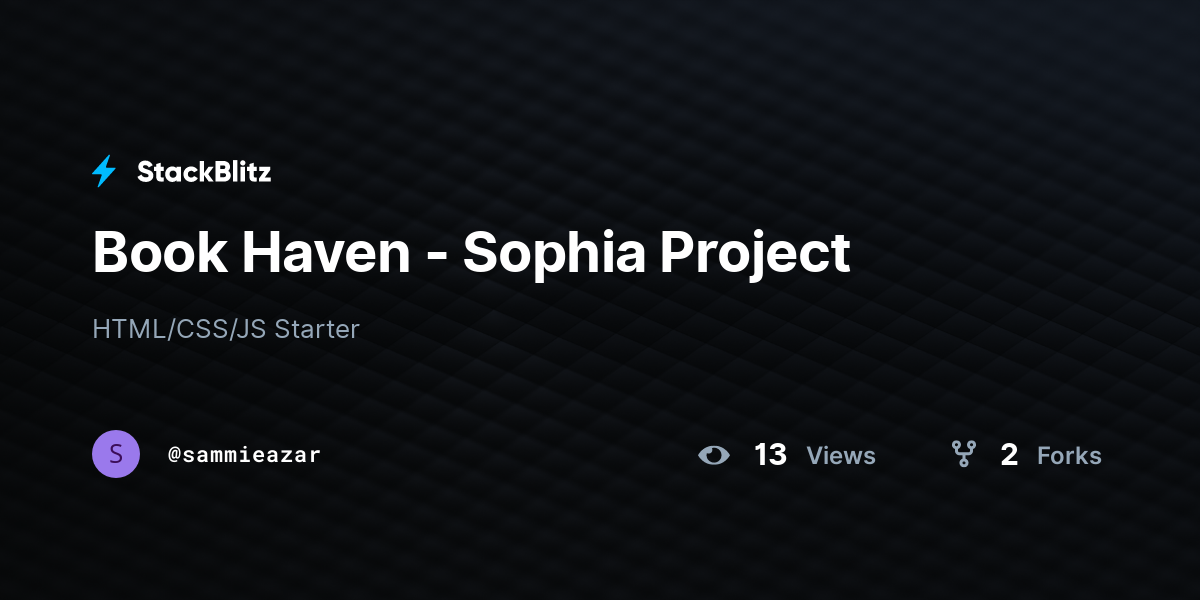 Book Haven - Sophia Project - StackBlitz