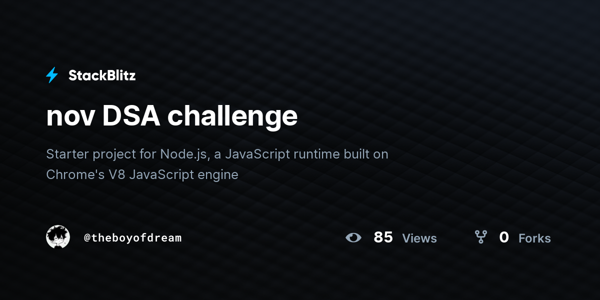 nov DSA challenge - StackBlitz