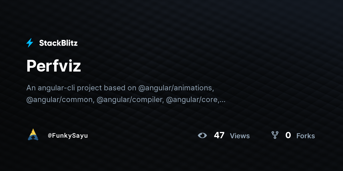 Angular Starter - StackBlitz