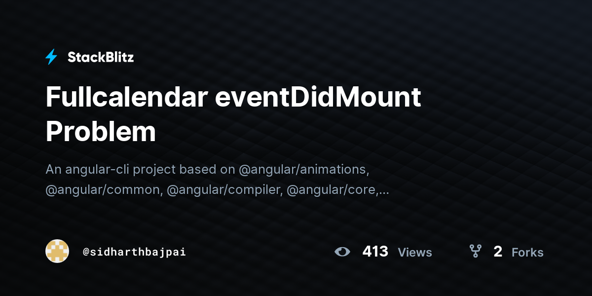 Fullcalendar eventDidMount Problem - StackBlitz