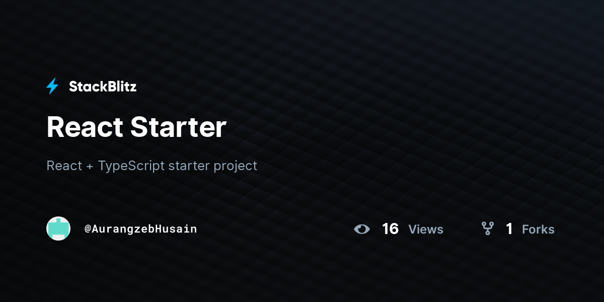 React Starter - StackBlitz