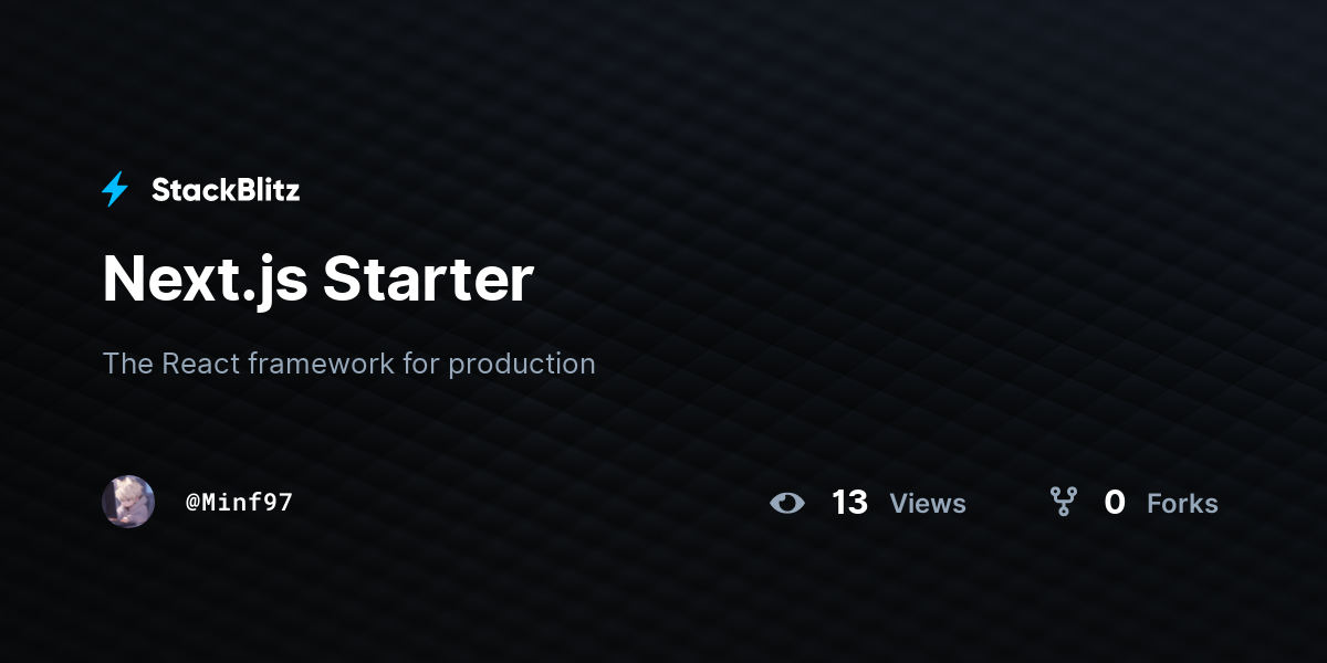 Next.js Starter - StackBlitz