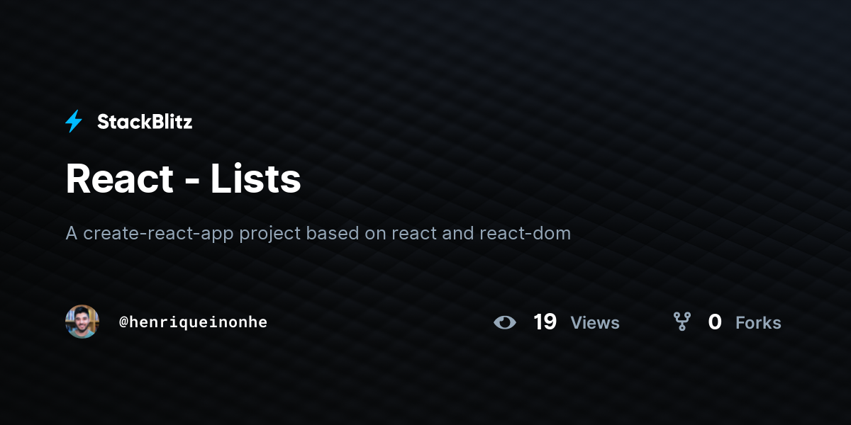 React - Lists - StackBlitz