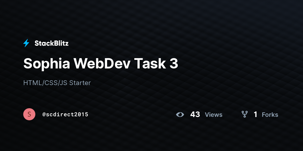 Sophia WebDev Task 3 - StackBlitz