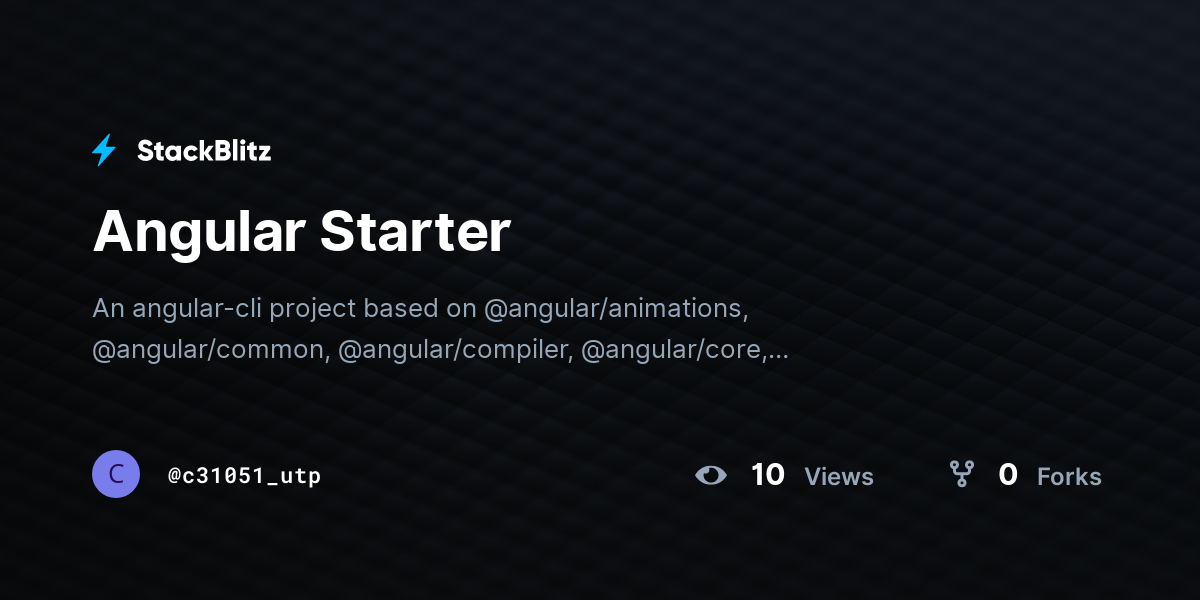 Angular Starter - StackBlitz