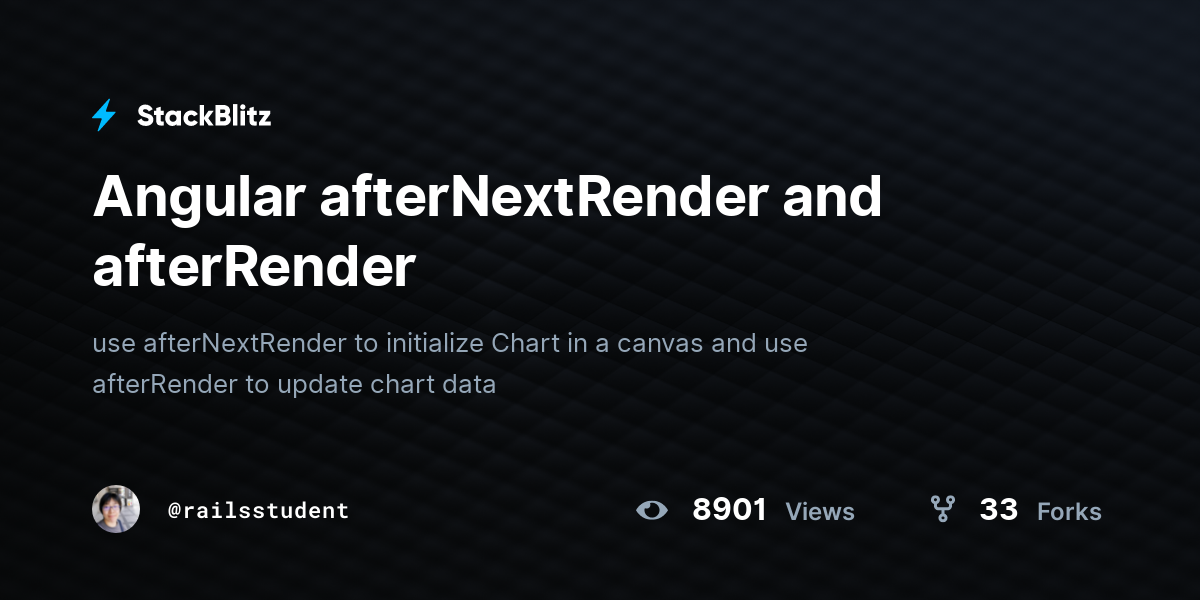 Angular afterNextRender and afterRender - StackBlitz