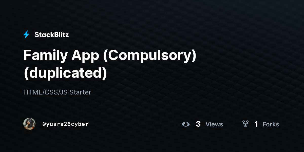 Family App (Compulsory) (duplicated) - StackBlitz