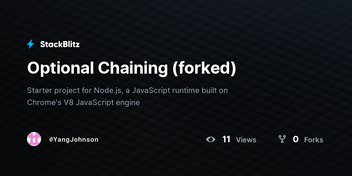Optional Chaining (forked) - StackBlitz