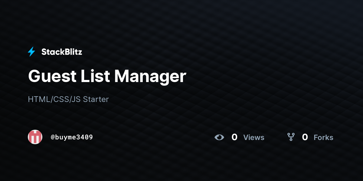 Guest List Manager - StackBlitz