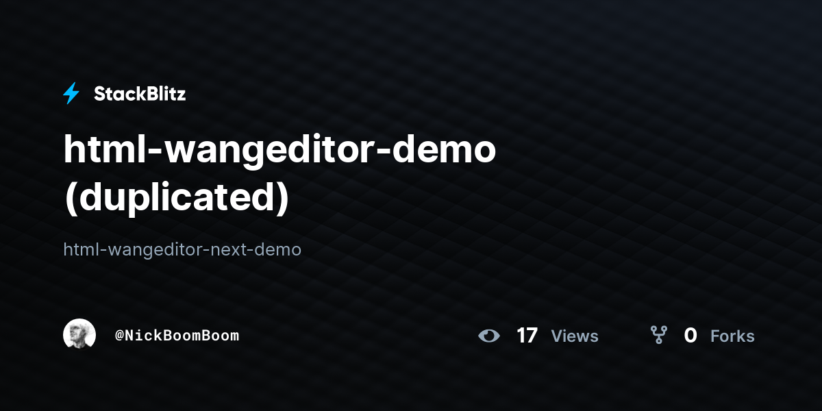 html-wangeditor-demo (duplicated) - StackBlitz