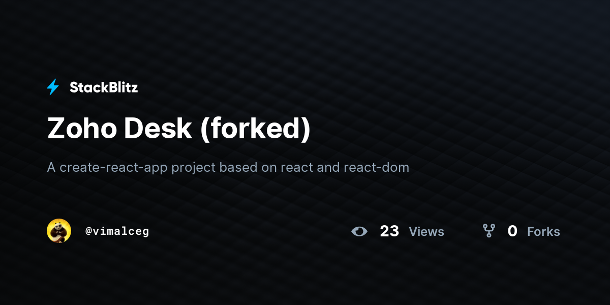 Zoho Desk (forked) - StackBlitz