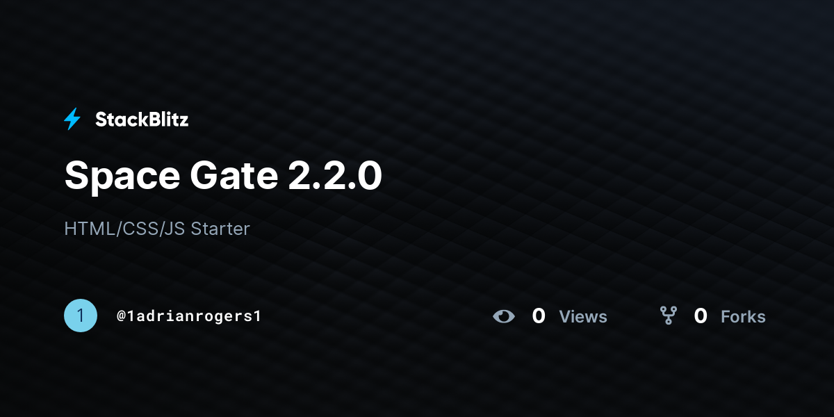 Space Gate 2.2.0 - StackBlitz