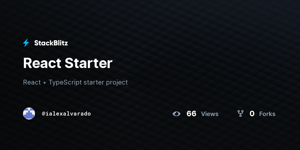 React Starter - StackBlitz