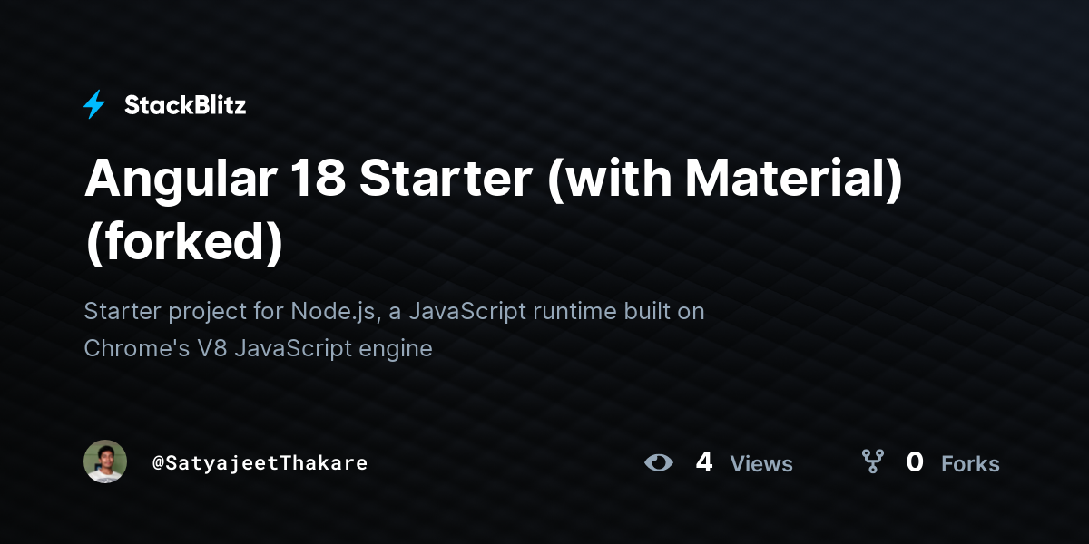 Angular 18 Starter (with Material) (forked) - StackBlitz