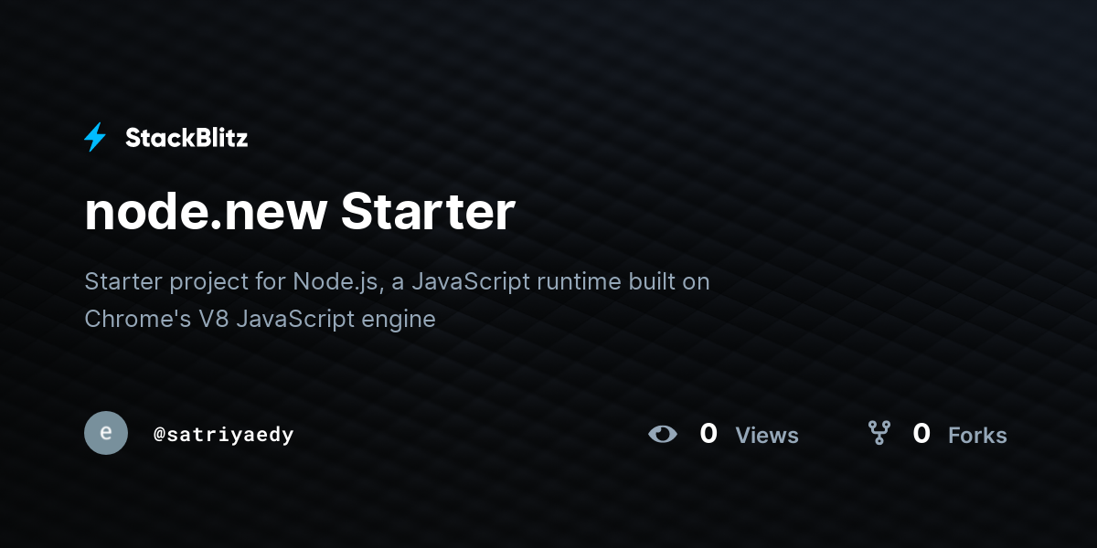 node.new Starter - StackBlitz