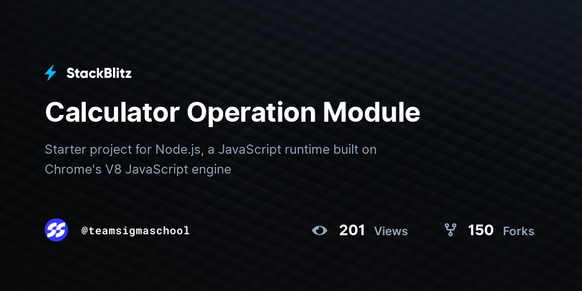 Calculator Operation Module - StackBlitz