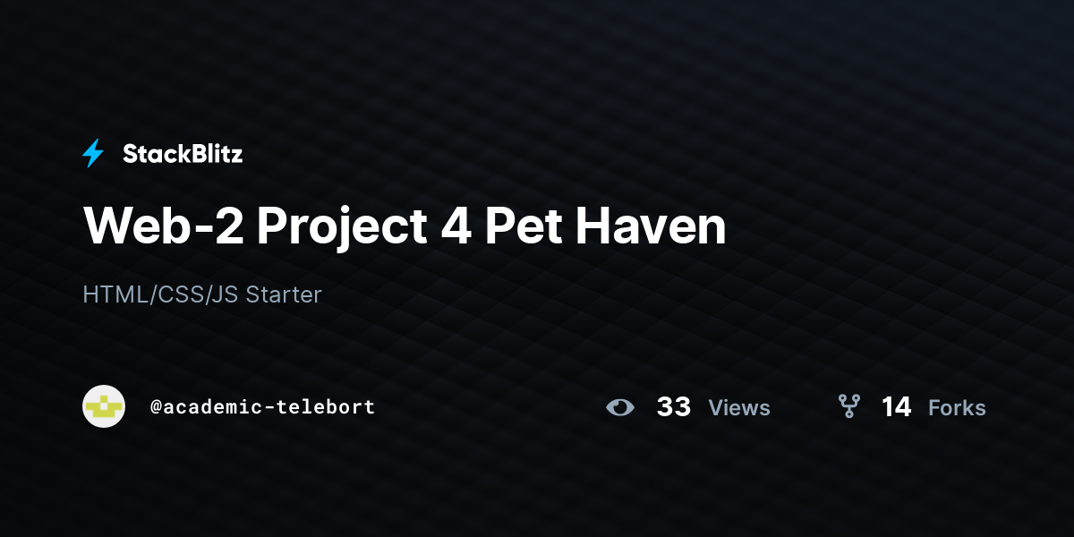 Web-2 Project 4 Pet Haven - StackBlitz